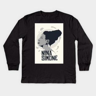 NINA SIMONE PORTRAIT Kids Long Sleeve T-Shirt